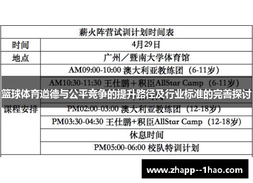 篮球体育道德与公平竞争的提升路径及行业标准的完善探讨